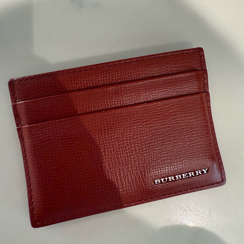 Burberry Crimson Leather Card Holder